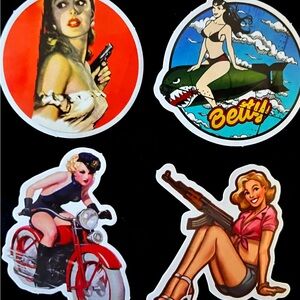 Military/Weaponry Sexy Pin-Up Stickers